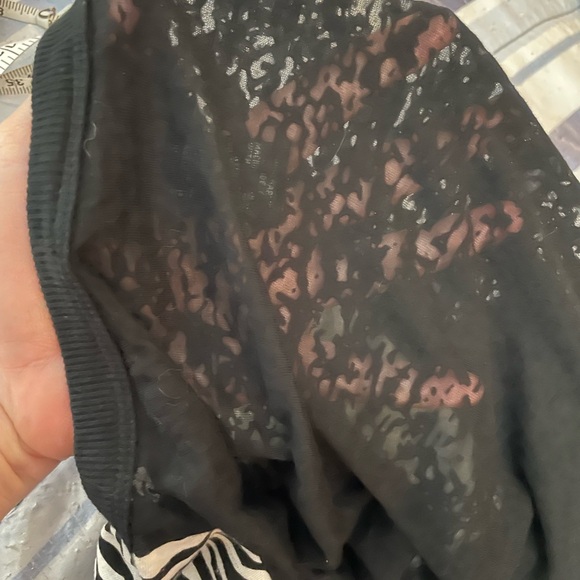 LA Kitty Burn Out Baseball FAITH Tee Size large black white silver bling cotton - Picture 12 of 13